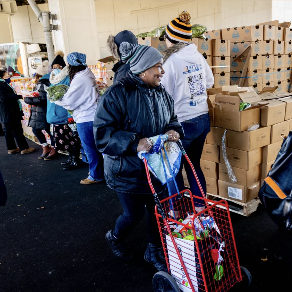 Person at the food bank