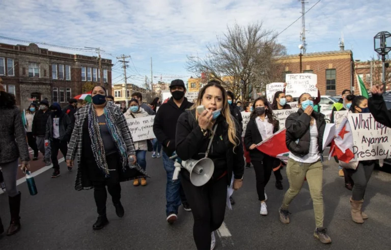 Protesters in the street