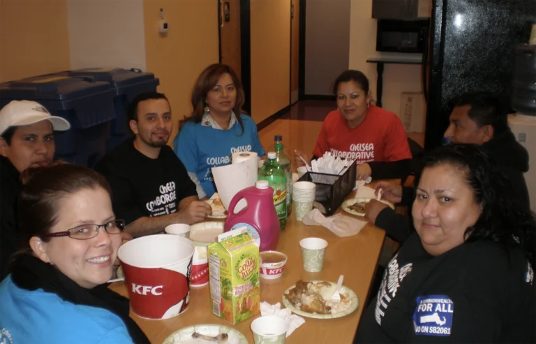 Group of people having dinner