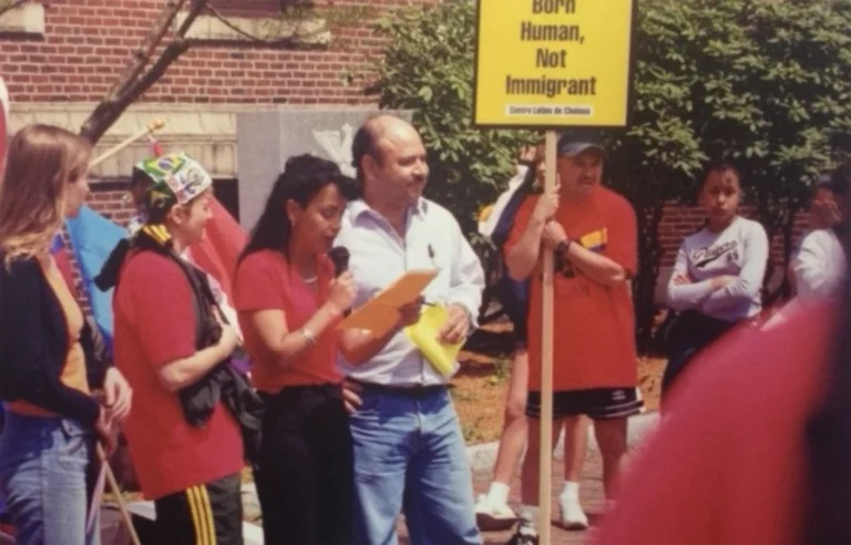 People speaking at a community action