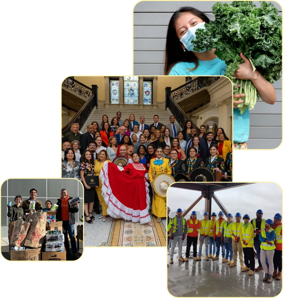 Collage of images that show La Colaborativa's image on the community