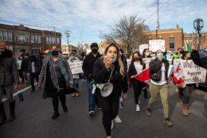 Community members protest